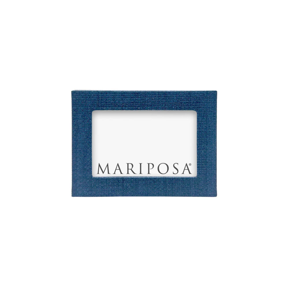 Mariposa Indigo Faux Grasscloth Frame