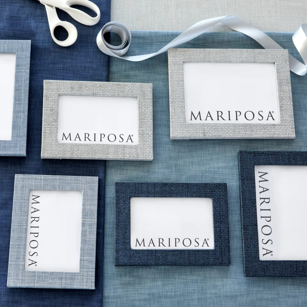 Mariposa Indigo Faux Grasscloth Frame