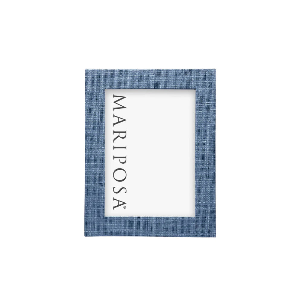 Mariposa Heather Blue Faux Grasscloth 4x6 Frame