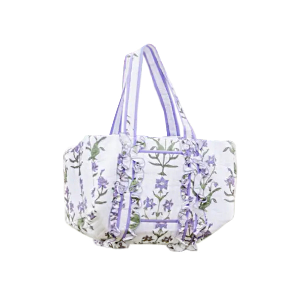 Floral patterned bag on a white background