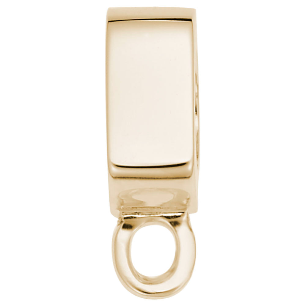 Gold flat front charmdrop on a white background
