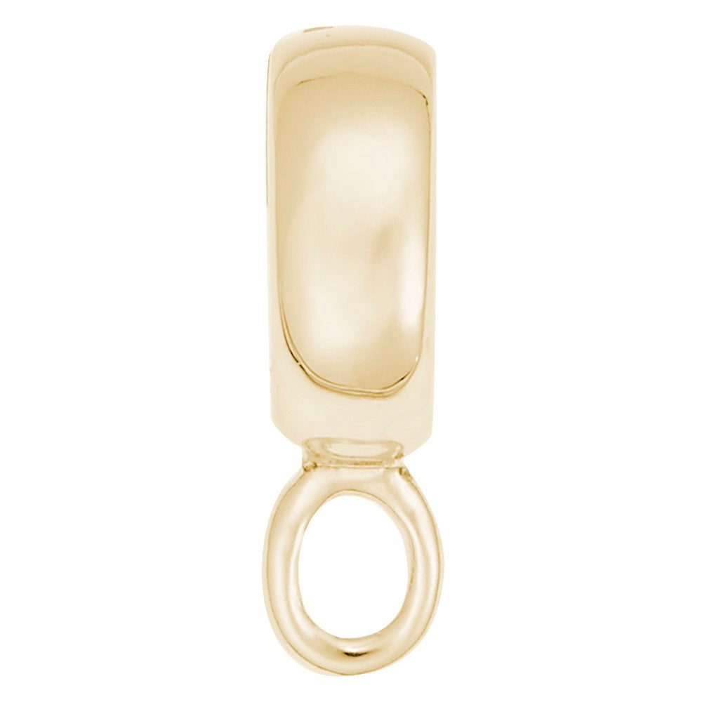 Gold rounded charmdrop on a white background