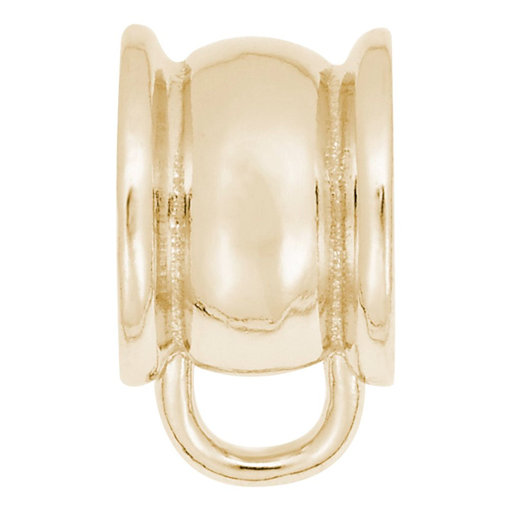Gold raised edge charmdrop on a white background