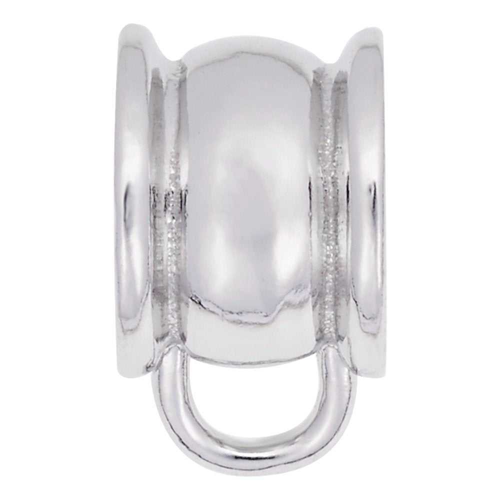 Silver raised edge charmdrop on a white background