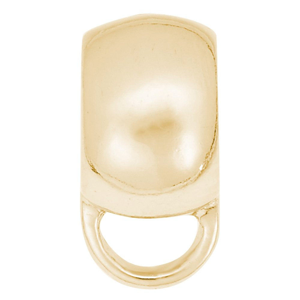 Gold extra wide rounded charmdrop on a white background