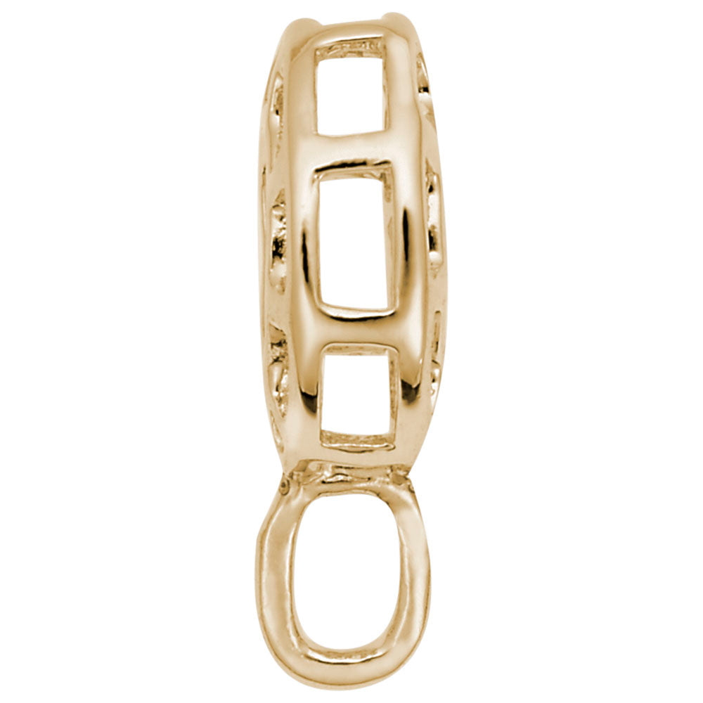 Gold Thin Caged Charmdrop on a white background