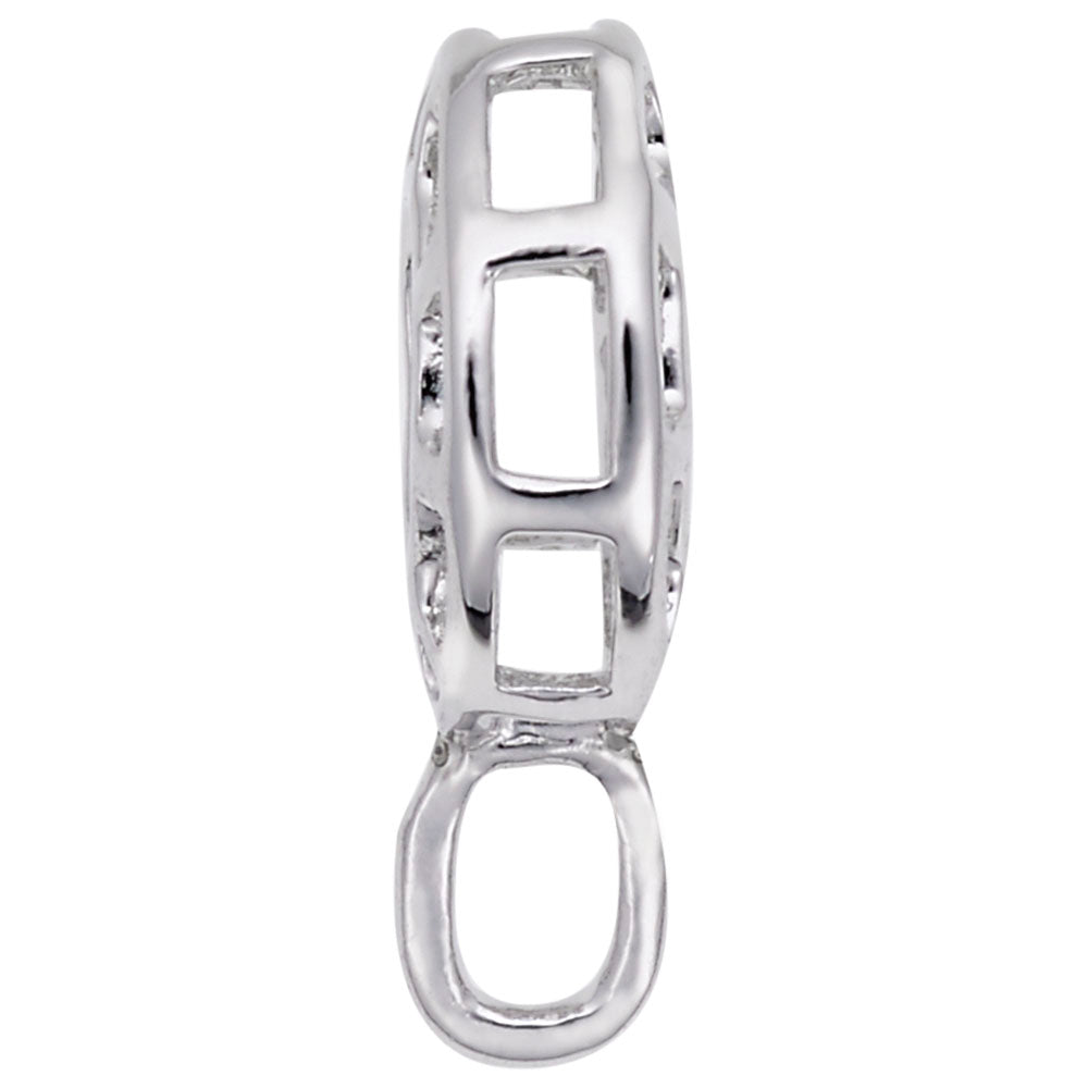 Silver Thin Caged Charmdrop on a white background
