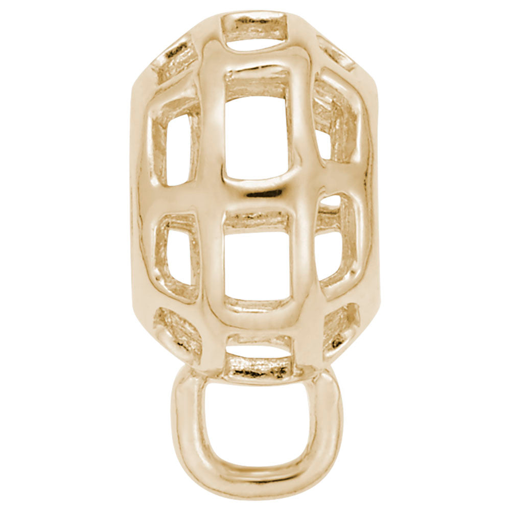 Gold Cage Charm Drop on a white background