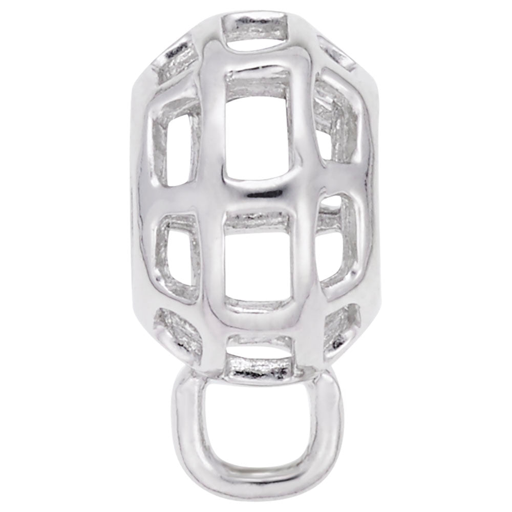 Silver Cage Charm Drop on a white background