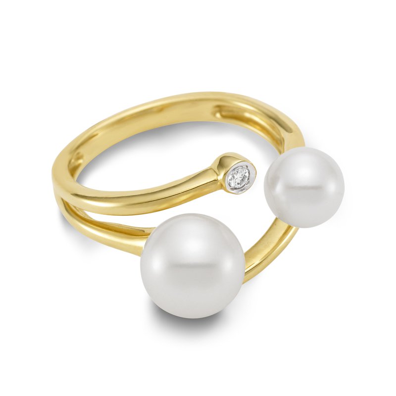 Mastoloni 18k Yellow Gold Pearl Bypass Ring