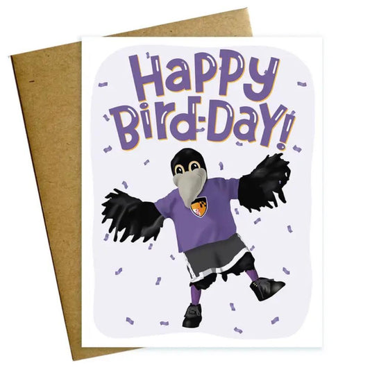 Maggie Moore Studio Happy Bird-Day Baltimore Ravens Blank Birthday Card