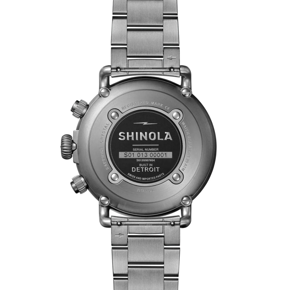 Shinola Runwell Chronograph West Wind Watch Gift Set with Additional Strap