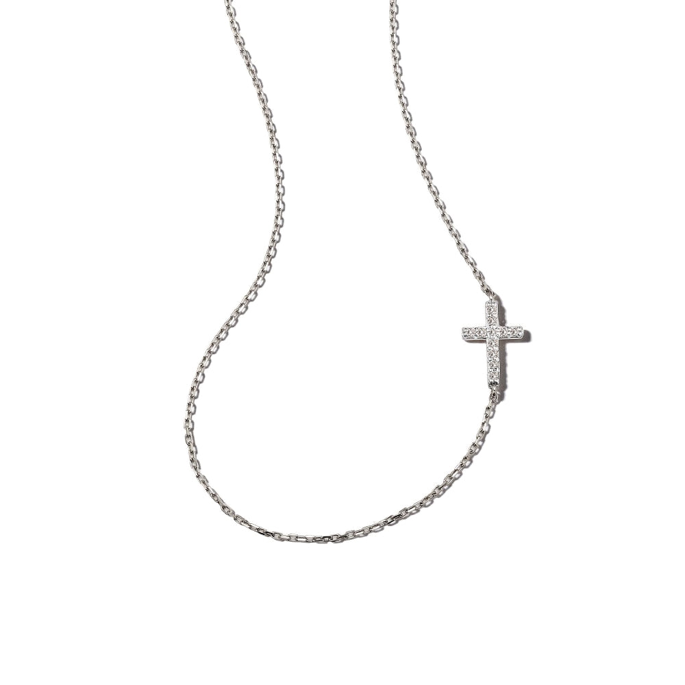 Kendra Scott Cross 14k Gold Strand Necklace in White Diamond