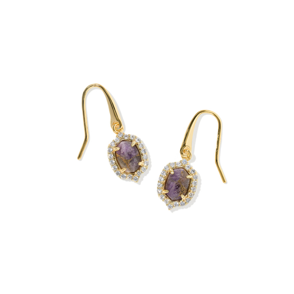Kendra Scott Daphne Crystal Gold Frame Drop Earrings
