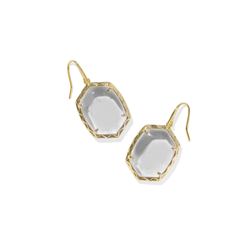 Kendra Scott Daphne Drop Earrings In Gold Dichroic Glass