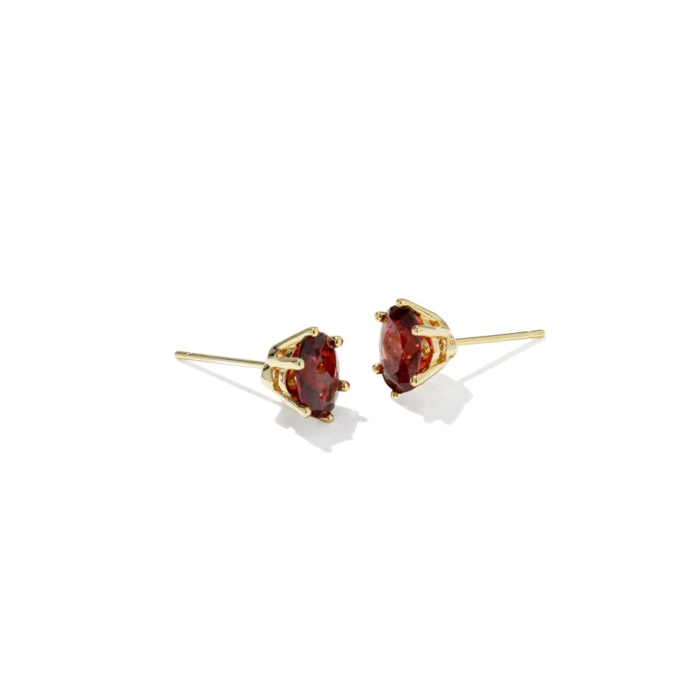 Burgundy crystal stud earrings
