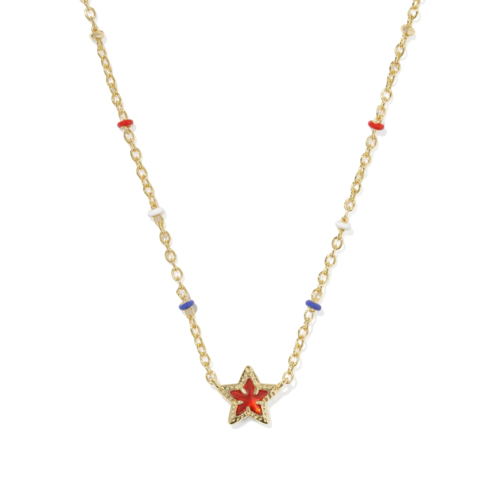 Necklace with a star-shaped pendant on a white background