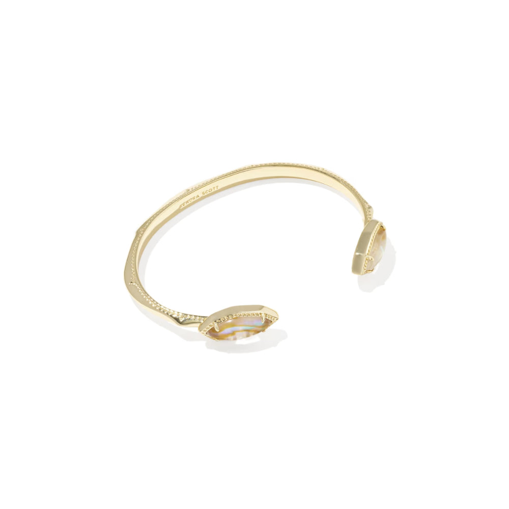 Gold bracelet on a white background