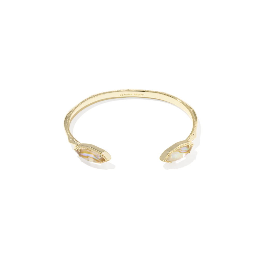 Gold bracelet on a white background