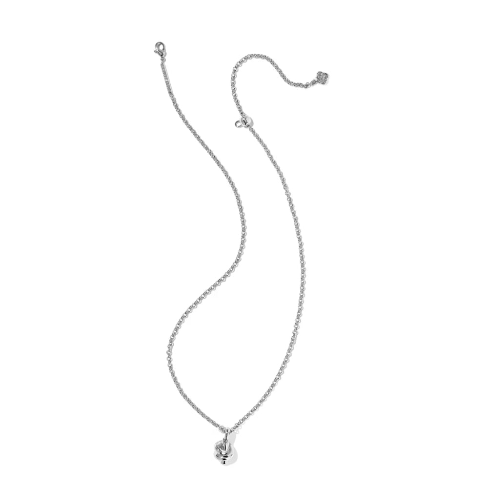 Silver necklace on a white background