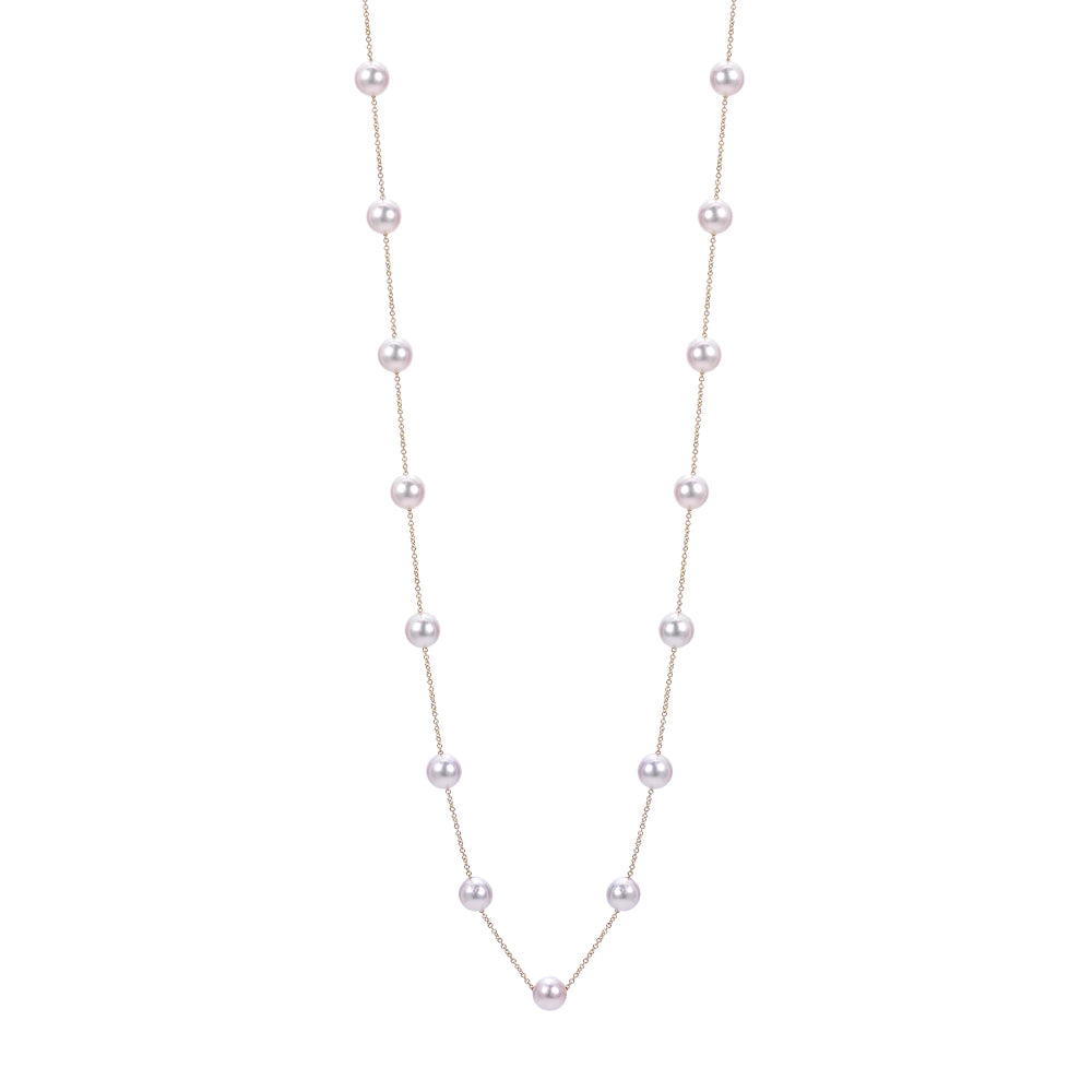 14k Yellow Gold Akoya Pearl Necklace