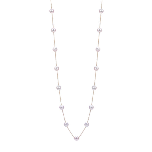 14k Yellow Gold Akoya Pearl Necklace