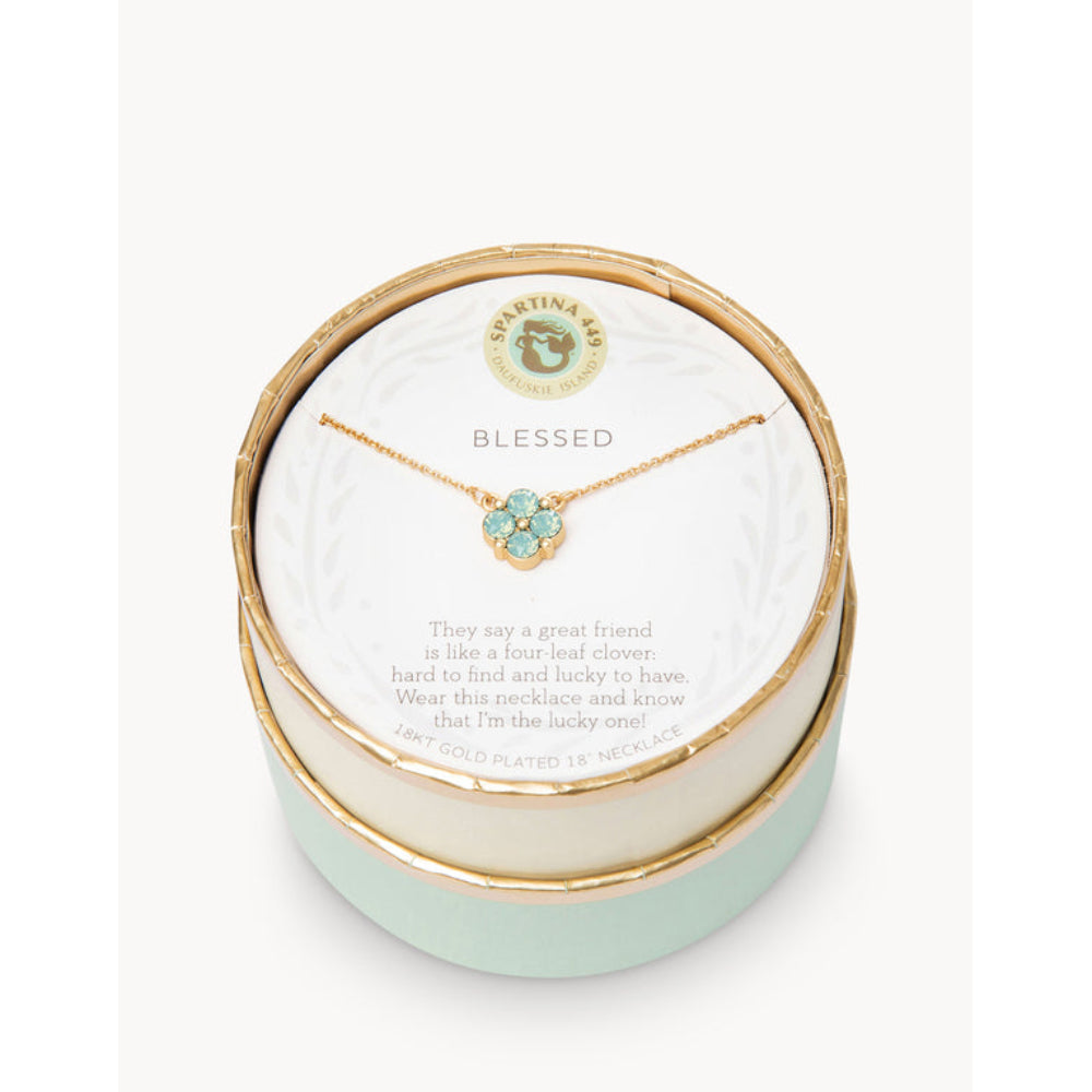 Spartina Sea La Vie Necklace 18" Blessed/Seafoam Clover