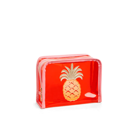 Spartina Iconic Clear Cosmetic Case - Pink Pineapple