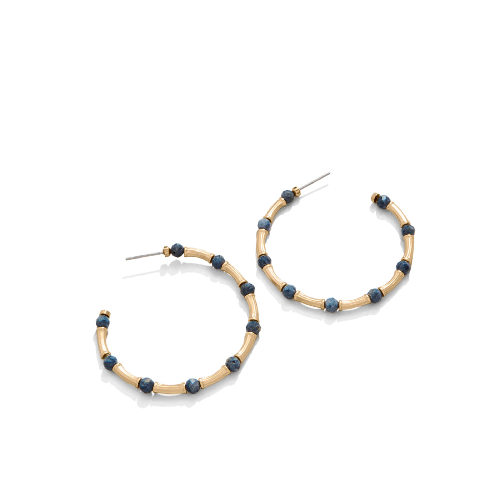 Spartina Calm Waters Hoop Earrings Blue Coral