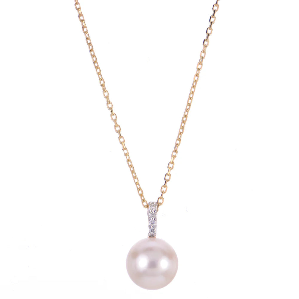 14k Yellow Gold Akoya Pearl Necklace