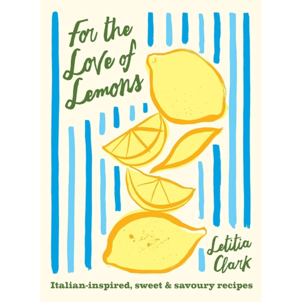Book cover of 'For the Love of Lemons' with lemon illustrations and text.