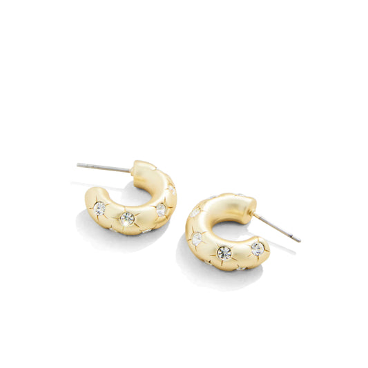 Spartina Chubby Hoop Earrings - Crystal