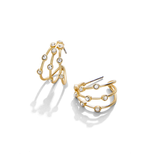 Spartina Barratt Hoop Earrings Crystal