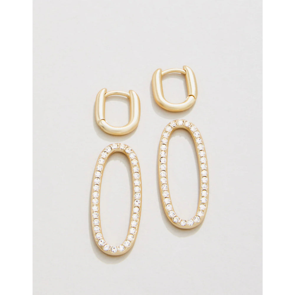 Spartina Hudson Convertible Hoop Earrings - Crystal