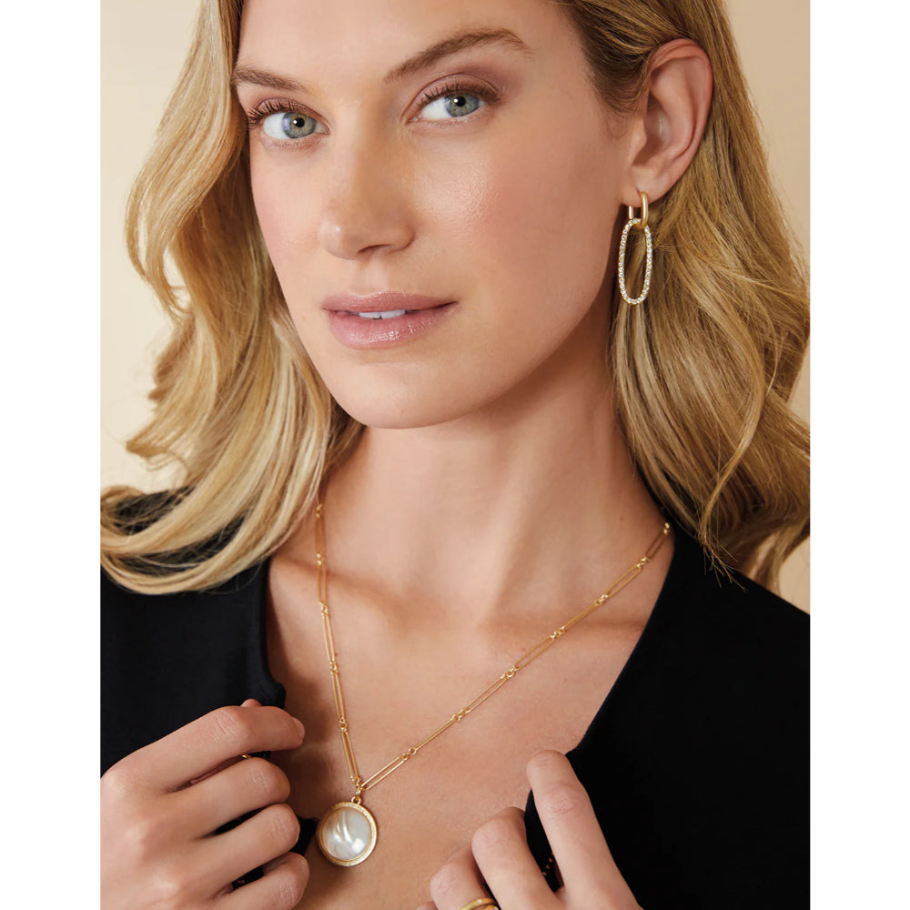 Spartina Hudson Convertible Hoop Earrings - Crystal