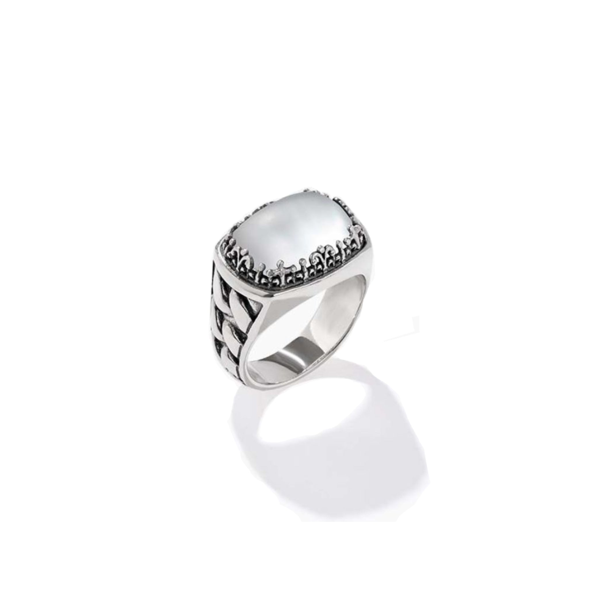 Konstantino Sterling Silver Cabochon Cushion Mother of Pearl Ring