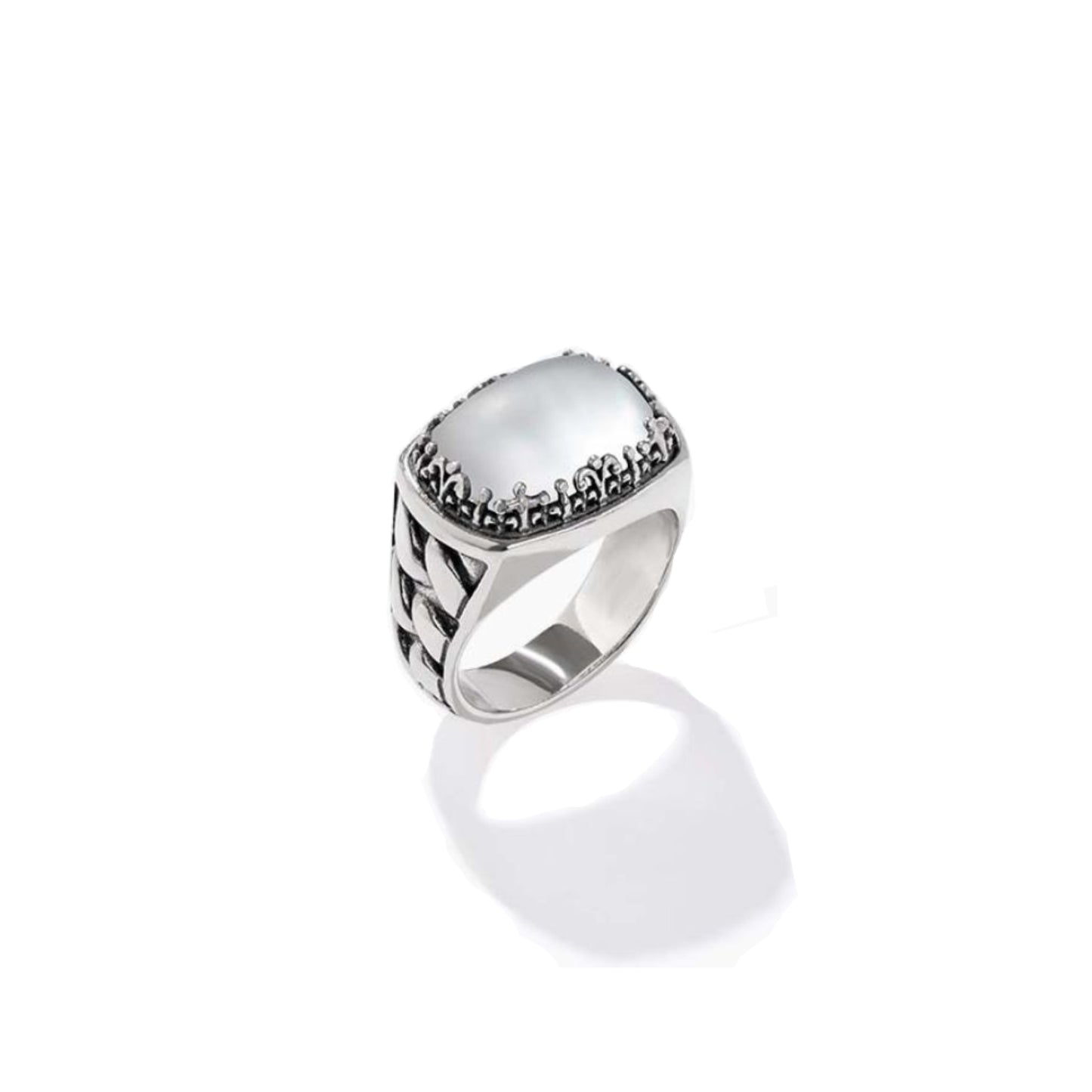 Konstantino Sterling Silver Cabochon Cushion Mother of Pearl Ring