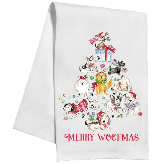 RosanneBeck Collections Merry Woofmas Christmas Dogs Kitchen Towel