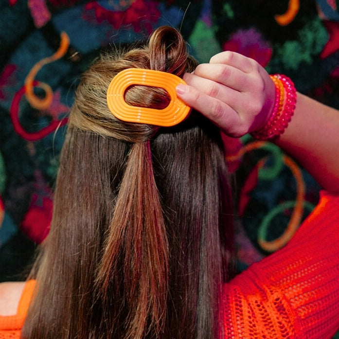 TELETIES Flat Round Hair Clip - Day Rave