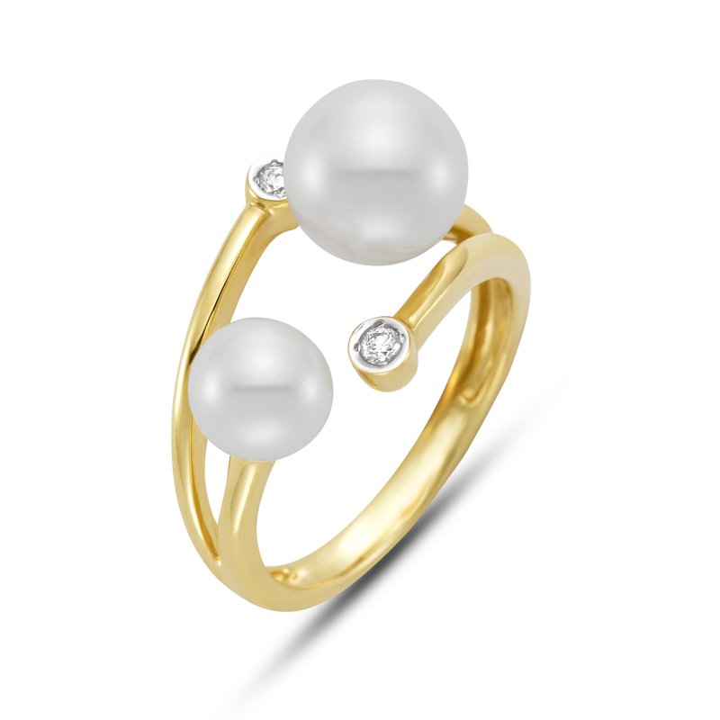 Mastoloni 18k Yellow Gold Pearl Bypass Ring