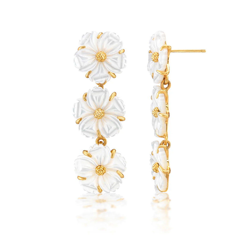 Capucine De Wulf Mermaid Garden Petite Linear Earrings - Mother of Pearl