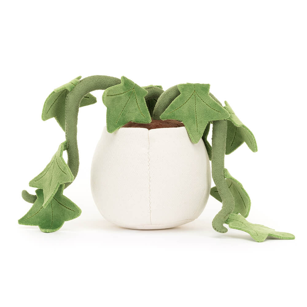 Back side facing photo of the jellycat amuseables ivy plush toy on white  backround 