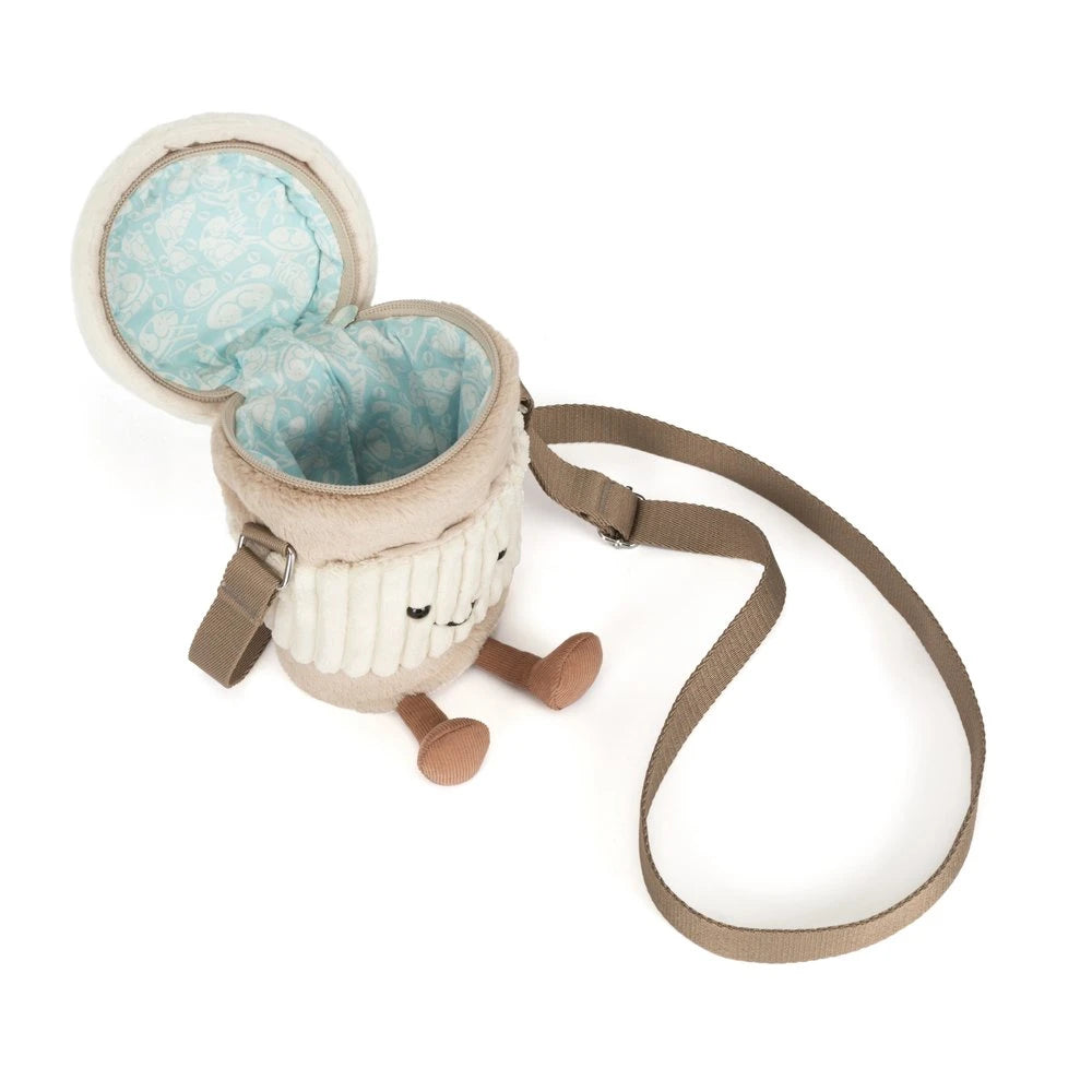 Children's toy with a detachable strap on a white background