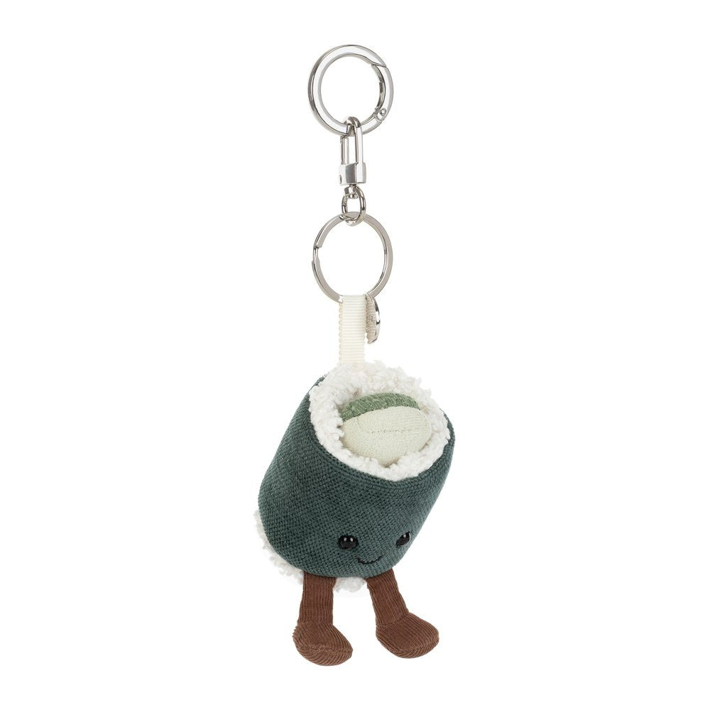 Green Hosomaki Bag Charm on a white backround.