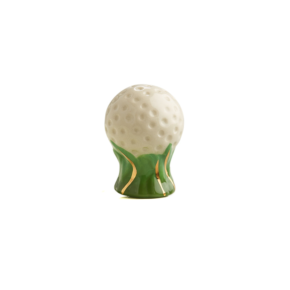 Golf ball-shaped mini on a white background
