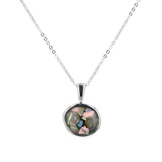 Dune Abstract Pendant Necklace in Abalone Shell