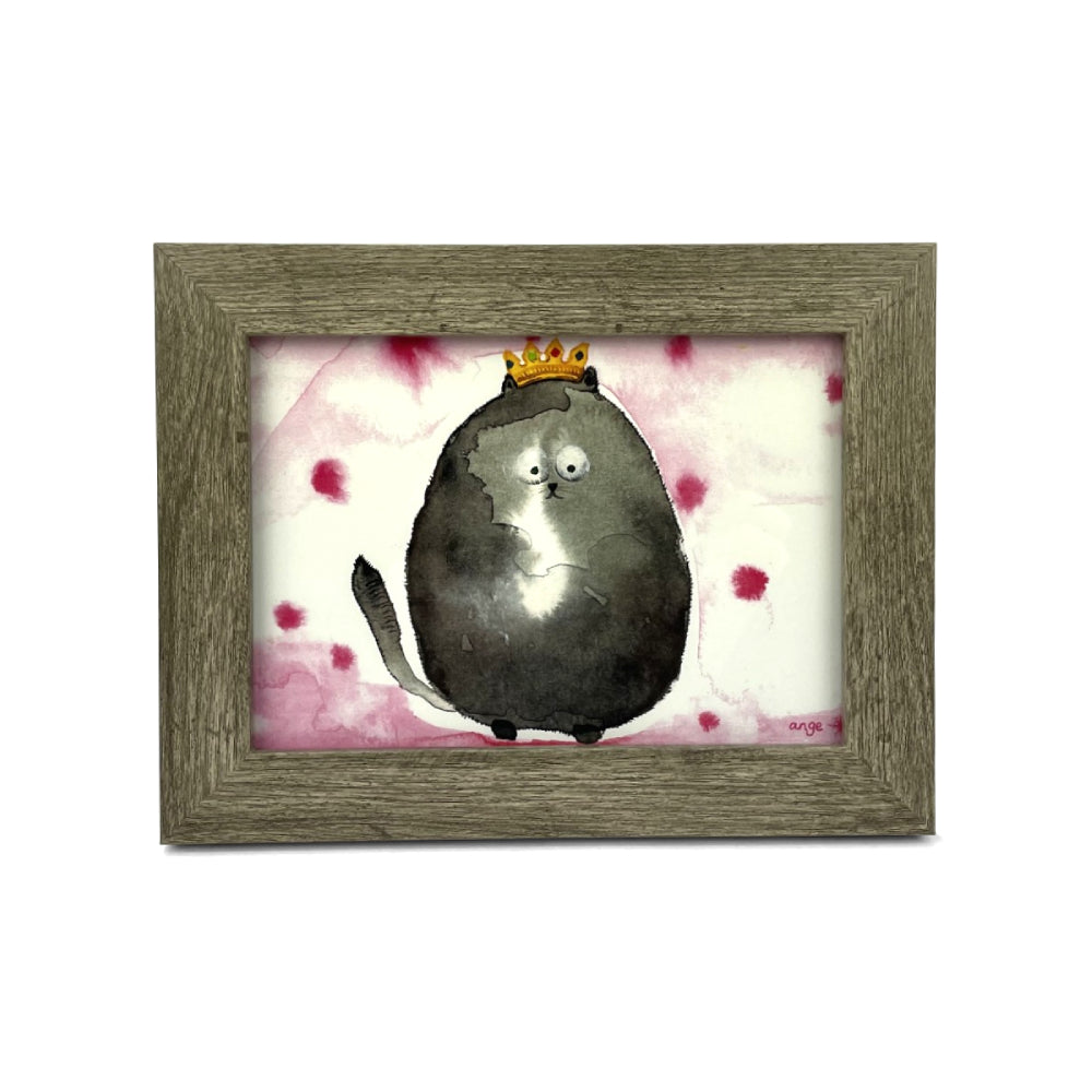 Artwork for Animals Angelica Goodwin Original Cat with Crown Watercolor Print