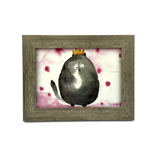 Artwork for Animals Angelica Goodwin Original Cat with Crown Watercolor Print