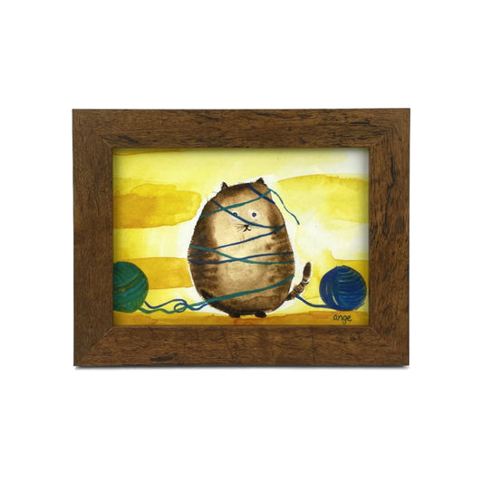 Artwork for Animals Angelica Goodwin Original Cat with Yarn Watercolor Print