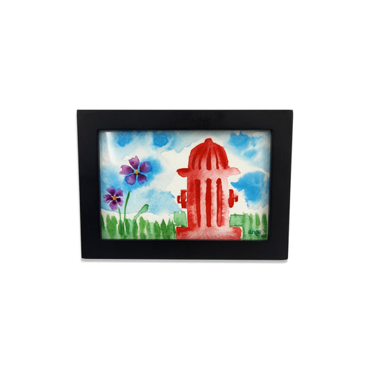 Artwork for Animals Angelica Goodwin Original Watercolor Painting - Fire Hydrant